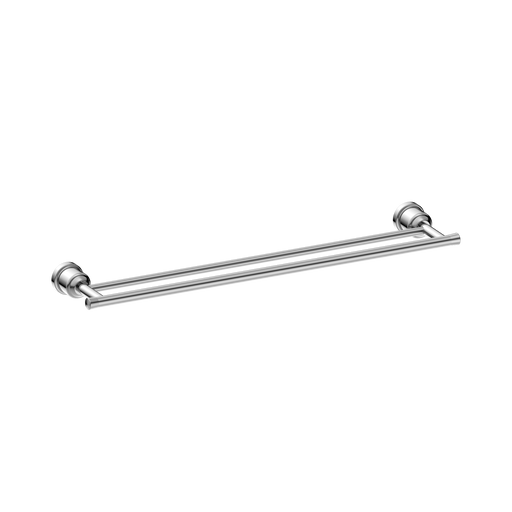 Nero York Double Towel Rail 600mm - Chrome