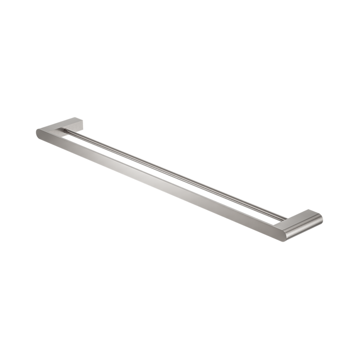Nero Bianca Double Towel Rail 800mm - Brushed Nickel