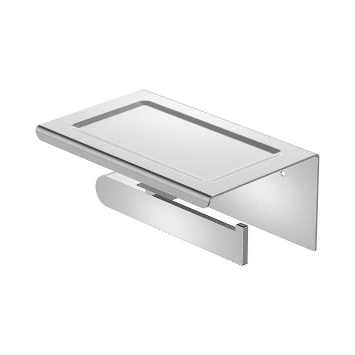 Nero Bianca Toilet Roll Holder With Phone Holder - Chrome