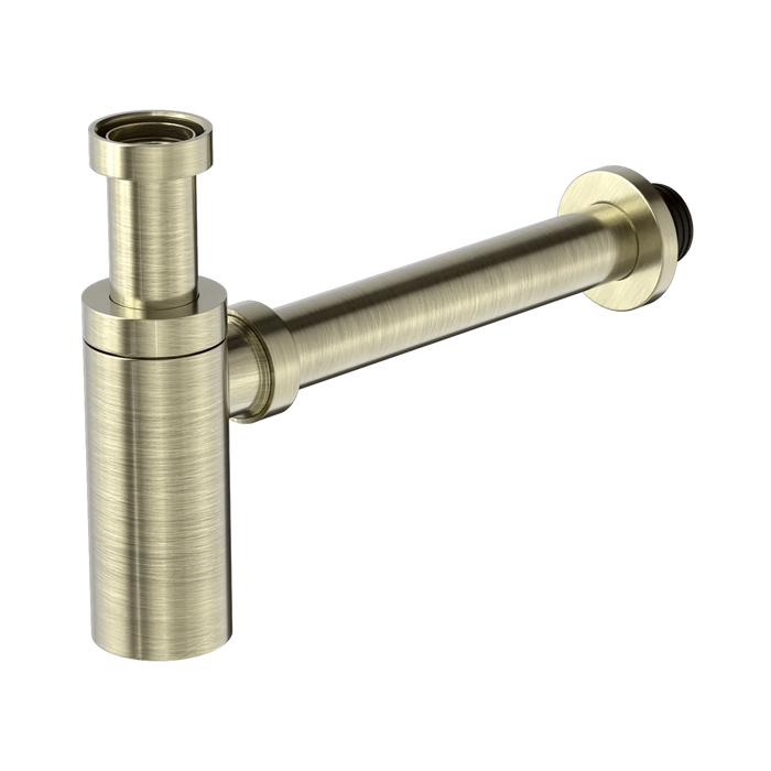 Nero 40mm Round Bottle Trap - Aged Brass