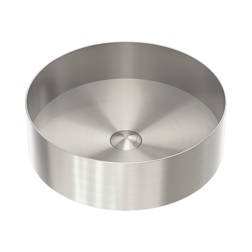 Nero Opal Round 400mm Stainless Steel Basin - Brushed Nickel