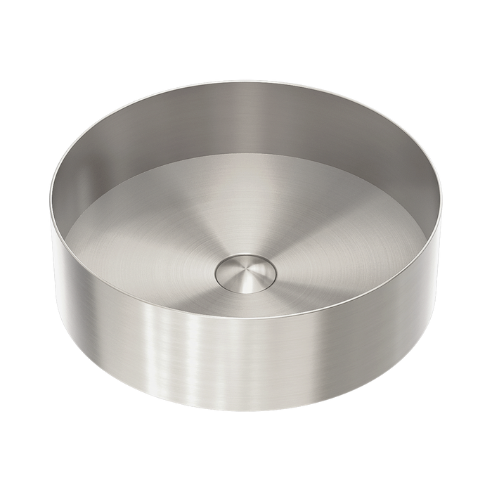 Nero Opal Round 400mm Stainless Steel Basin - Brushed Nickel