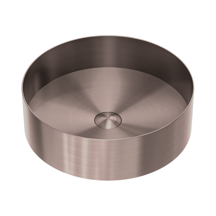 Nero Opal Round 400mm Stainless Steel Basin - Brushed Bronze