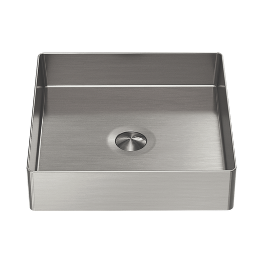 Nero Opal Square 400mm Stainless Steel Basin - Brushed Nickel
