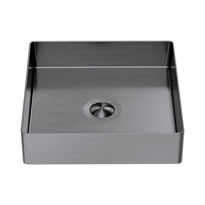 Nero Opal Square 400mm Stainless Steel Basin - Graphite