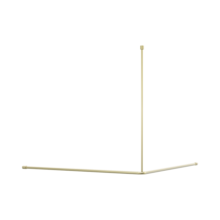 Nero Mecca Care Curtain Rail 1200x1200mm 90 Degree - Brushed Gold