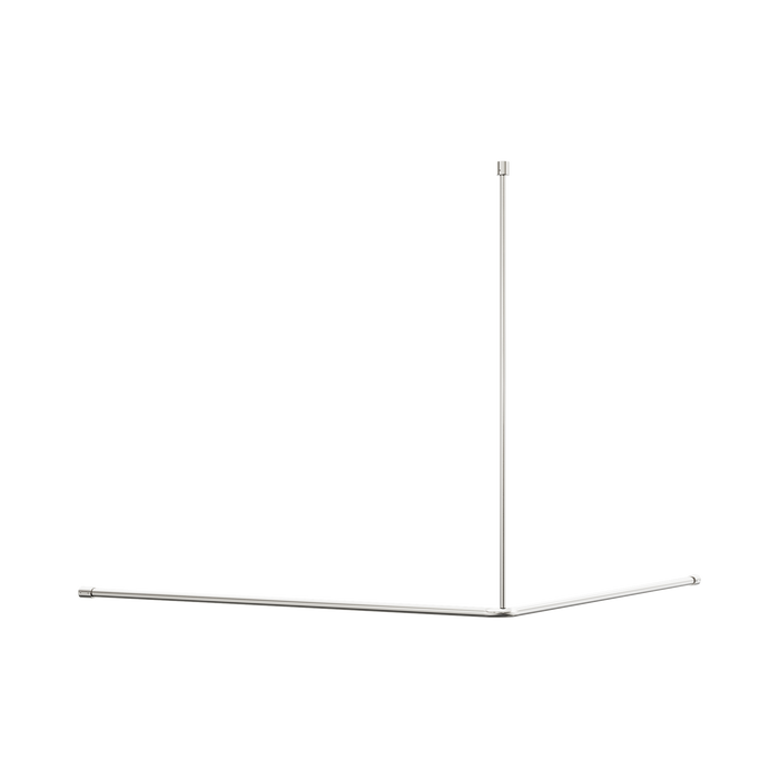 Nero Mecca Care Curtain Rail 1200x1200mm 90 Degree - Brushed Nickel