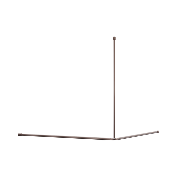 Nero Mecca Care Curtain Rail 1200x1200mm 90 Degree - Brushed Bronze