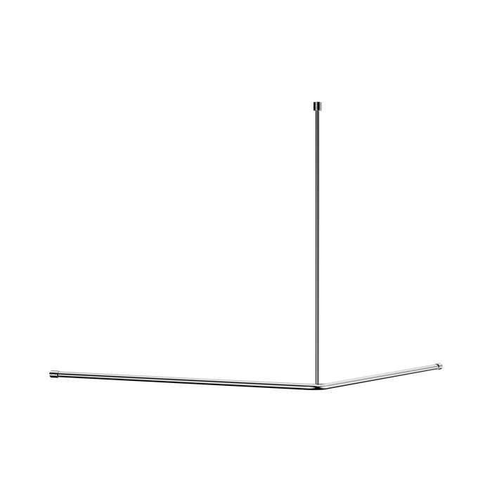Nero Mecca Care Curtain Rail 1200x1200mm 90 Degree - Chrome
