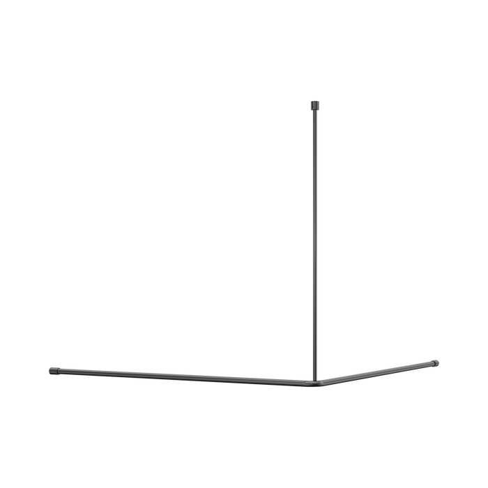 Nero Mecca Care Curtain Rail 1200x1200mm 90 Degree - Gun Metal