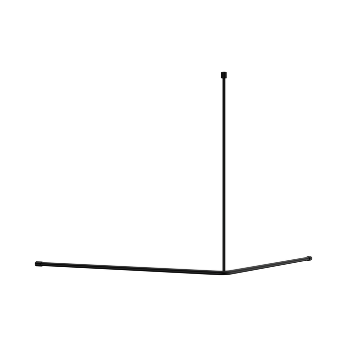 Nero Mecca Care Curtain Rail 1200x1200mm 90 Degree - Matte Black