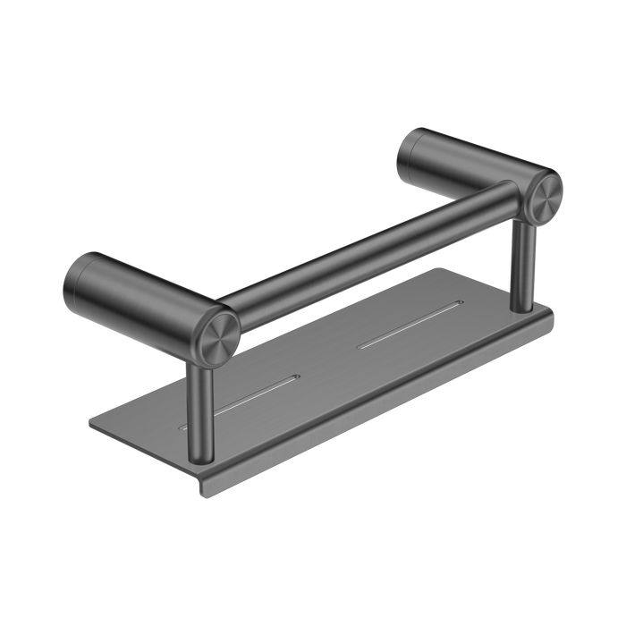 Nero Mecca Care 25mm Grab Rail With Shelf 300mm - Gun Metal