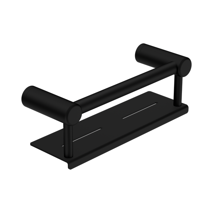 Nero Mecca Care 25mm Grab Rail With Shelf 300mm - Matte Black