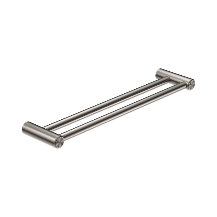 Nero Mecca Care 25mm Double Towel Grab Rail 600mm - Brushed Nickel