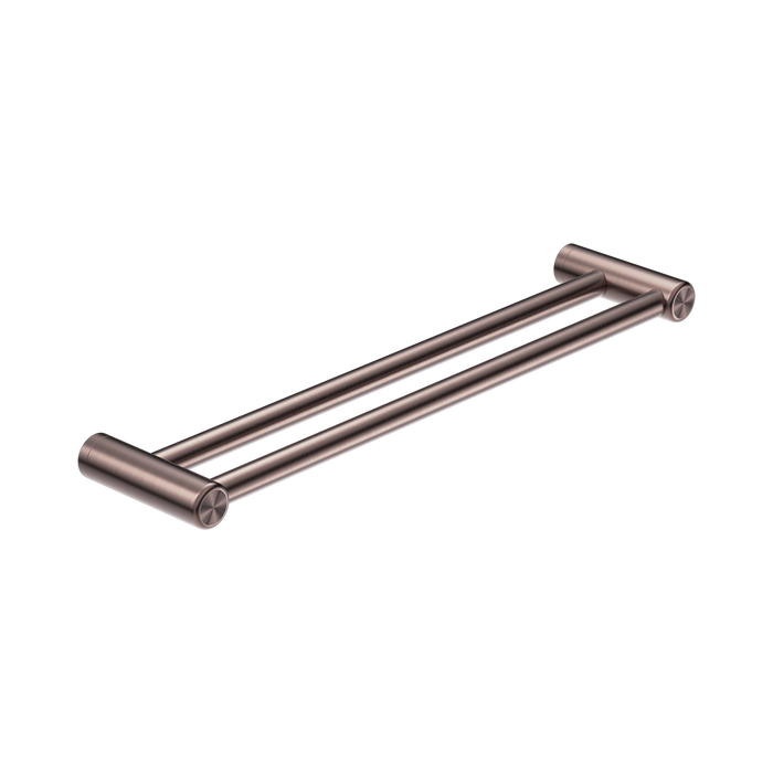Nero Mecca Care 25mm Double Towel Grab Rail 600mm - Brushed Bronze
