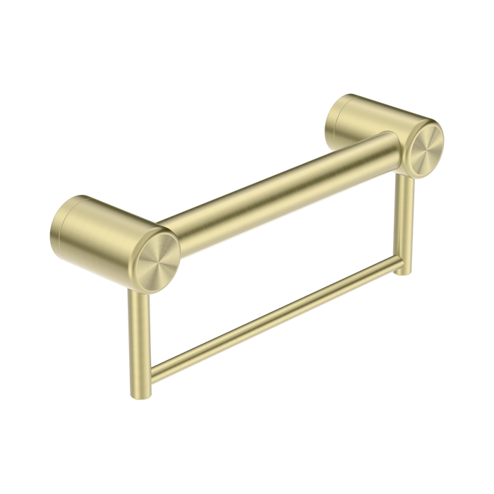 Nero Mecca Care 32mm Grab Rail With Towel Holder 300mm - Brushed Gold