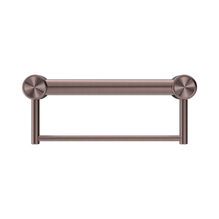 Nero NRCR3212BBZ Mecca Care 32mm Grab Rail With Towel Holder 300mm Brushed Bronze image 2 | SKU: NRCR3212BBZ