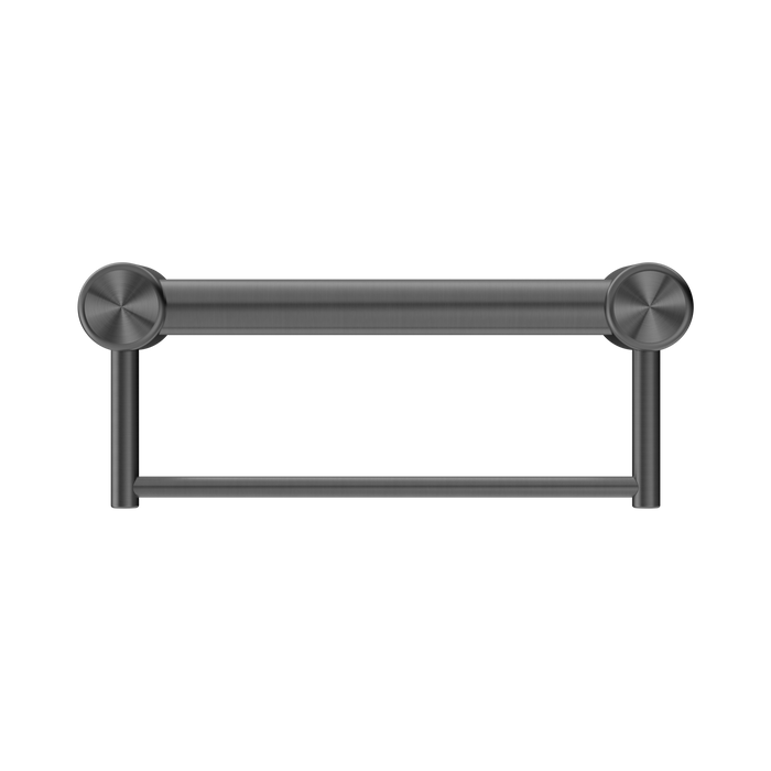 Nero NRCR3212BGM Mecca Care 32mm Grab Rail With Towel Holder 300mm Gun Metal image 2 | SKU: NRCR3212BGM