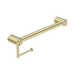 Nero Mecca Care 32mm Grab Rail With Toilet Roll Holder 450mm - Brushed Gold