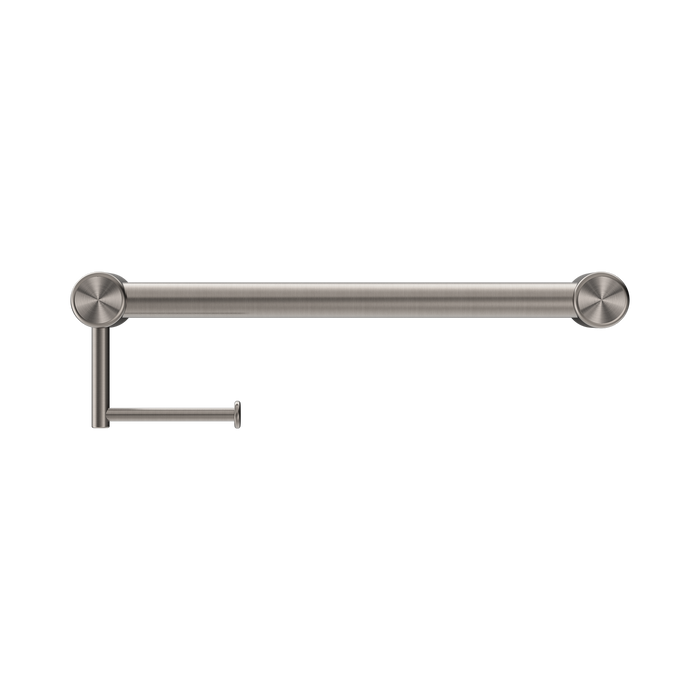 Nero NRCR3218ABN Mecca Care 32mm Grab Rail With Toilet Roll Holder 450mm Brushed Nickel image 2 | SKU: NRCR3218ABN