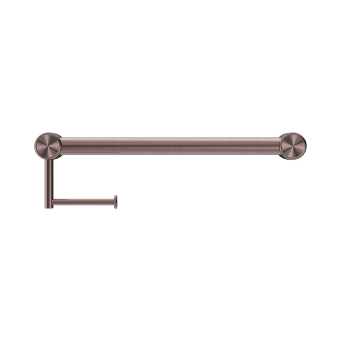 Nero NRCR3218ABZ Mecca Care 32mm Grab Rail With Toilet Roll Holder 450mm Brushed Bronze image 2 | SKU: NRCR3218ABZ