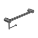 Nero Mecca Care 32mm Grab Rail With Toilet Roll Holder 450mm - Gun Metal
