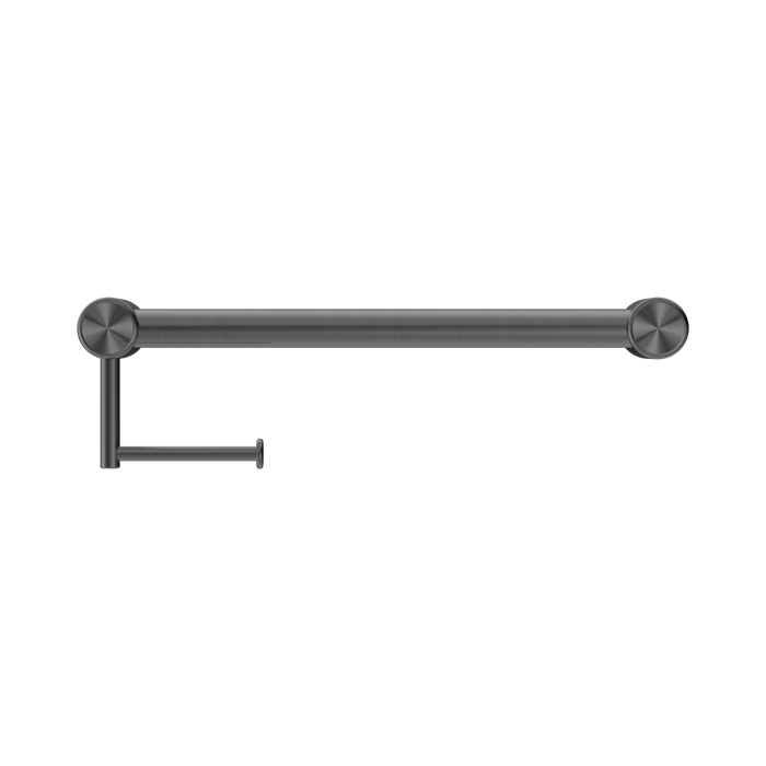 Nero NRCR3218AGM Mecca Care 32mm Grab Rail With Toilet Roll Holder 450mm Gun Metal image 2 | SKU: NRCR3218AGM