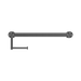 Nero NRCR3218AGM Mecca Care 32mm Grab Rail With Toilet Roll Holder 450mm Gun Metal image 2 | SKU: NRCR3218AGM