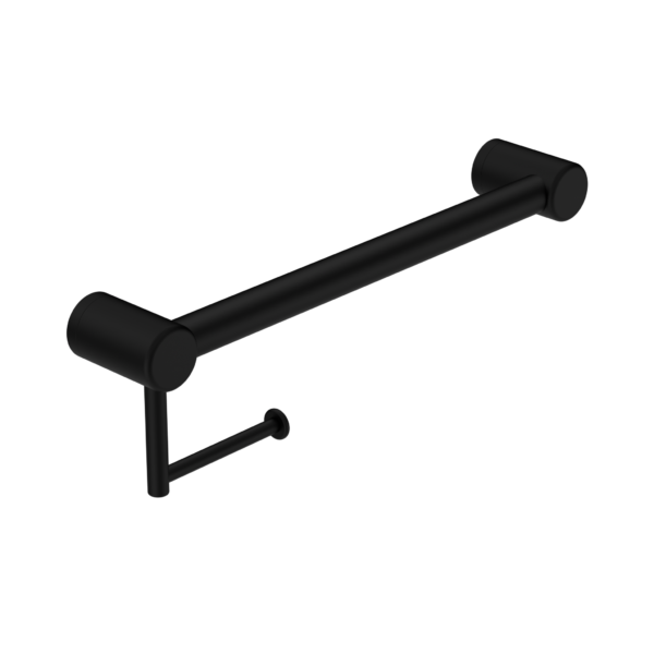 Nero Mecca Care 32mm Grab Rail With Toilet Roll Holder 450mm