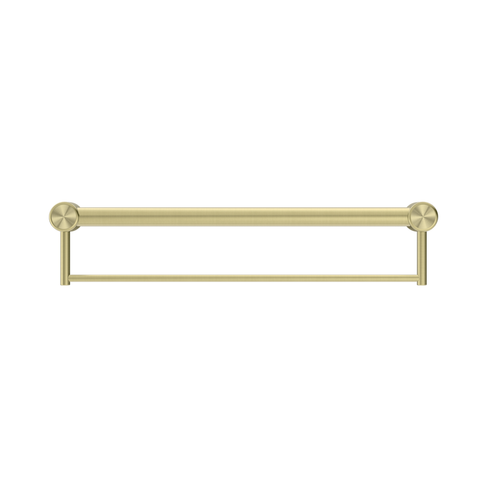 Nero NRCR3224BBG Mecca Care 32mm Grab Rail With Towel Holder 600mm Brushed Gold image 2 | SKU: NRCR3224BBG