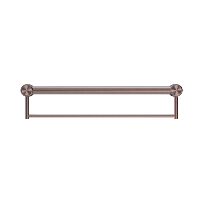 Nero NRCR3224BBZ Mecca Care 32mm Grab Rail With Towel Holder 600mm Brushed Bronze image 2 | SKU: NRCR3224BBZ