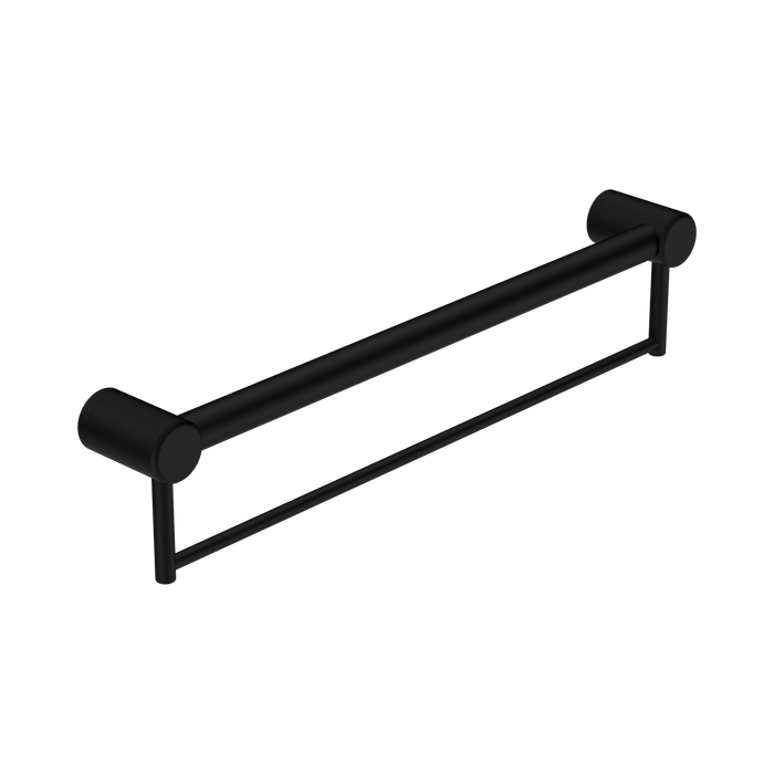 Nero Mecca Care 32mm Grab Rail With Towel Holder 600mm - Matte Black