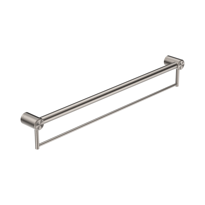 Nero Mecca Care 32mm Grab Rail With Towel Holder 900mm - Brushed Nickel