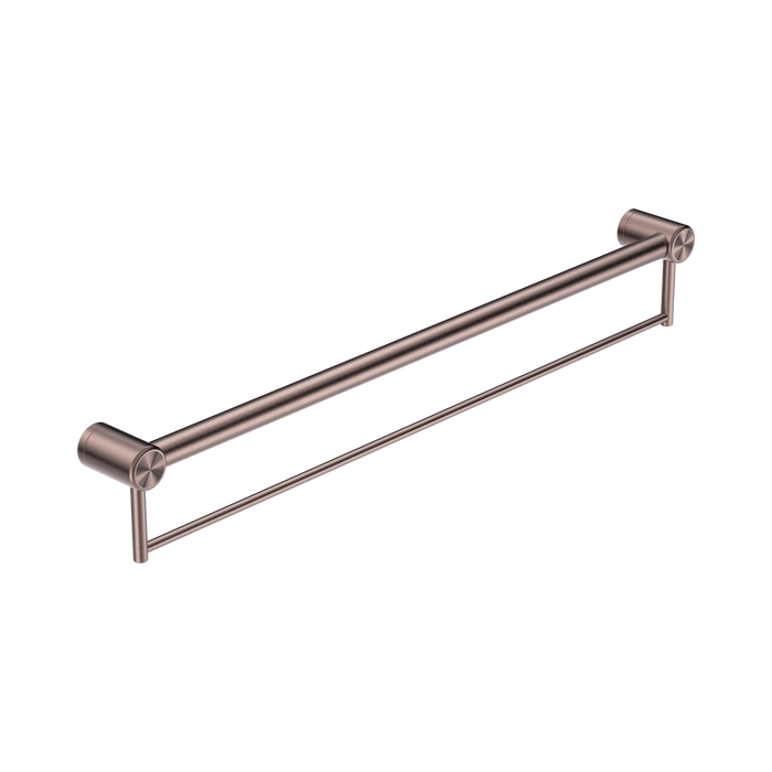 Nero Mecca Care 32mm Grab Rail With Towel Holder 900mm - Brushed Bronze