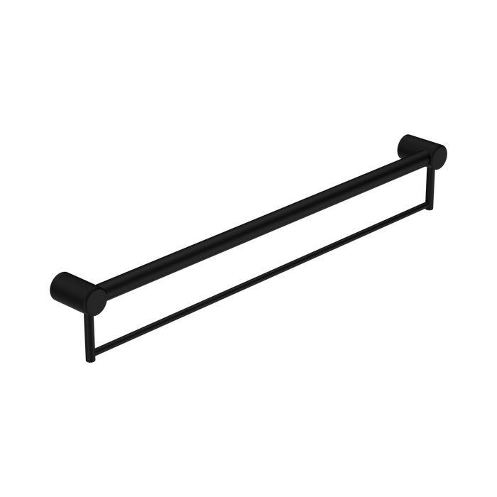 Nero Mecca Care 32mm Grab Rail With Towel Holder 900mm - Matte Black