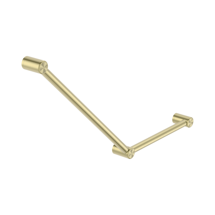 Nero Mecca Care 32mm Ambulant Toilet Grab Rail 45 Degree 750X450mm - Brushed Gold