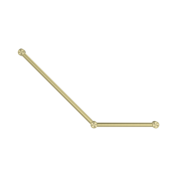 Nero NRCR3245ABG Mecca Care 32mm Ambulant Toilet Grab Rail 45 Degree 750X450mm Brushed Gold image 2 | SKU: NRCR3245ABG