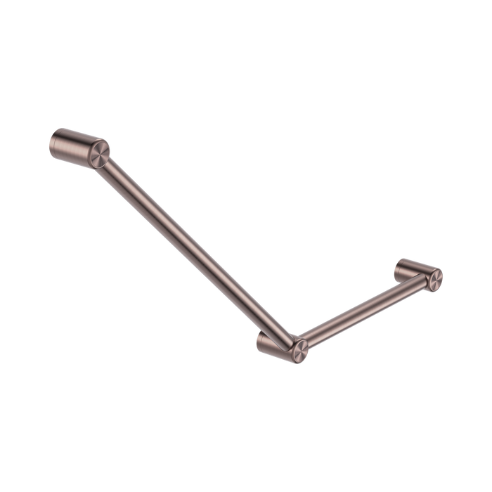 Nero Mecca Care 32mm Ambulant Toilet Grab Rail 45 Degree 750X450mm - Brushed Bronze