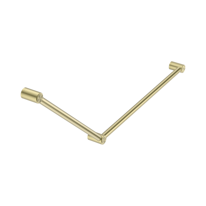 Nero Mecca Care 32mm DDA Accessible Toilet Grab Rail Set 45 Degree 750X900mm - Brushed Gold