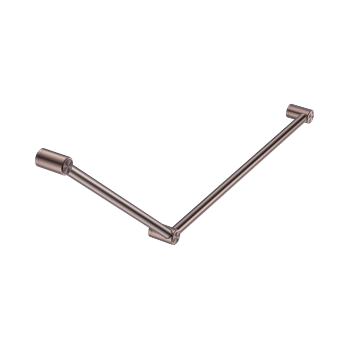 Nero Mecca Care 32mm DDA Accessible Toilet Grab Rail Set 45 Degree 750X900mm - Brushed Bronze