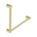 Nero Mecca Care 32mm Ambulant Toilet Grab Rail 90 Degree 450X450mm - Brushed Gold