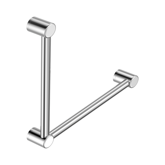 Nero Mecca Care 32mm Ambulant Toilet Grab Rail 90 Degree 450X450mm - Chrome