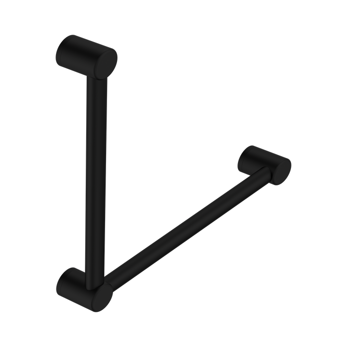 Nero Mecca Care 32mm Ambulant Toilet Grab Rail 90 Degree 450X450mm - Matte Black