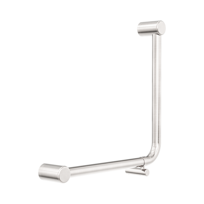 Nero Mecca Care 32mm Ambulant 90 Degree Bent Tube Grab Rail 450X450mm - Brushed Nickel