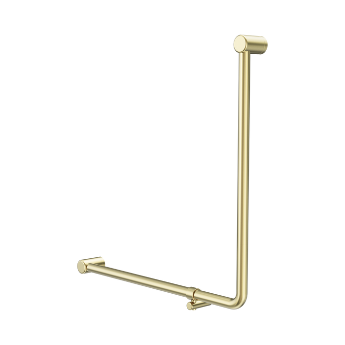 Nero Mecca Care 32mm 90 Degree NZ4121 Accessible Toilet Grab Rail 750X750mm - Brushed Gold