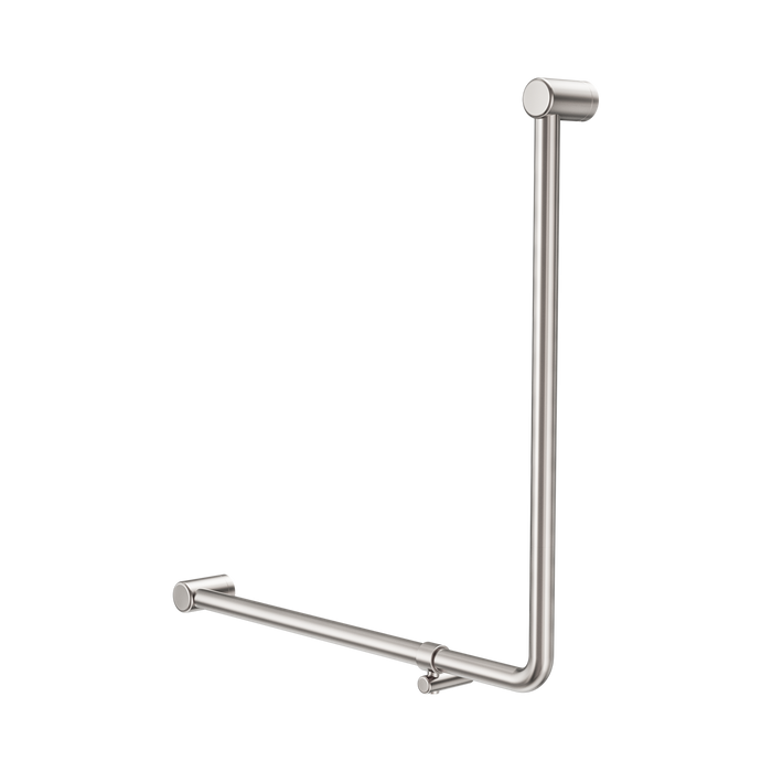 Nero Mecca Care 32mm 90 Degree NZ4121 Accessible Toilet Grab Rail 750X750mm - Brushed Nickel