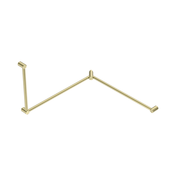 Nero Mecca Care 32mm DDA Accessible Toilet Grab Rail Set 90 Degree Continuous 600X1065X1025mm - Brushed Gold