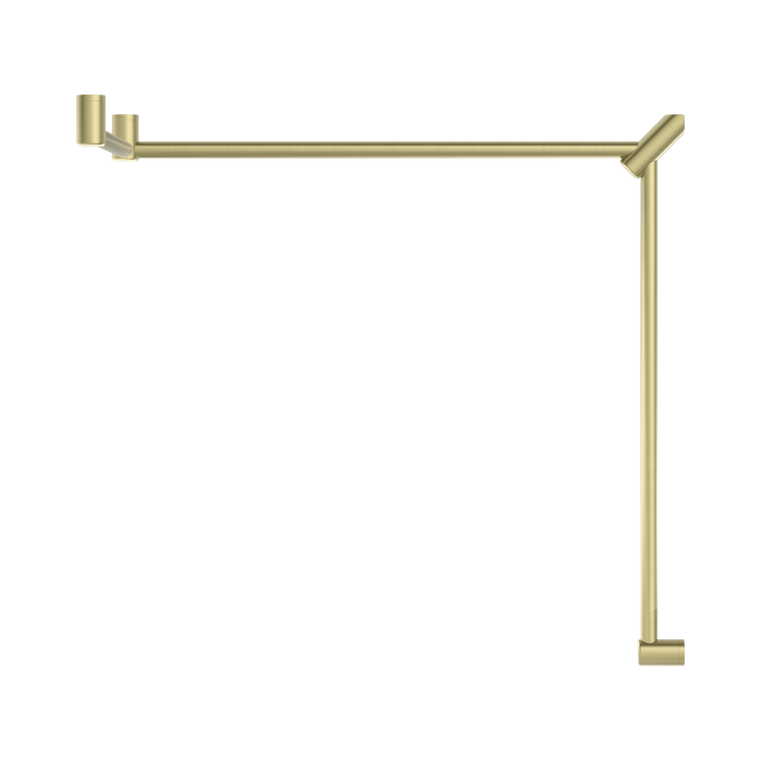 Nero NRCR3290cBG Mecca Care 32mm DDA Toilet Grab Rail Set 90 Degree Continuous 600X1065X1025mm Brushed Gold image 2 | SKU: NRCR3290CBG