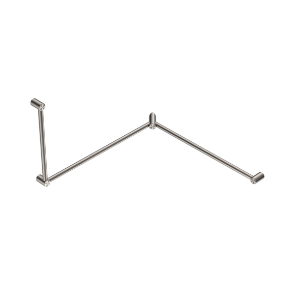 Nero Mecca Care 32mm Dda Toilet Grab Rail Set 90 Degree Continuous 600X1065X1025mm