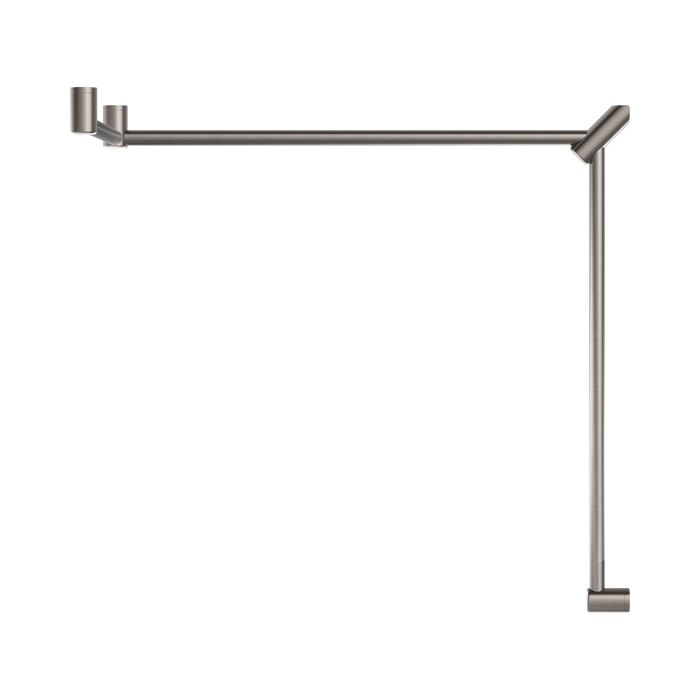 Nero NRCR3290cBN Mecca Care 32mm DDA Toilet Grab Rail Set 90 Degree Continuous 600X1065X1025mm Brushed Nickel image 2 | SKU: NRCR3290CBN